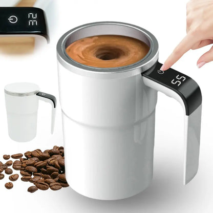 Electric Self-Stirring Coffee Mug Magnetic Stirring Cup Rechargeable Automatic Mixing Cup W/Lcd Thermometer for Milk/Cocoa at Office/Kitchen/Travel