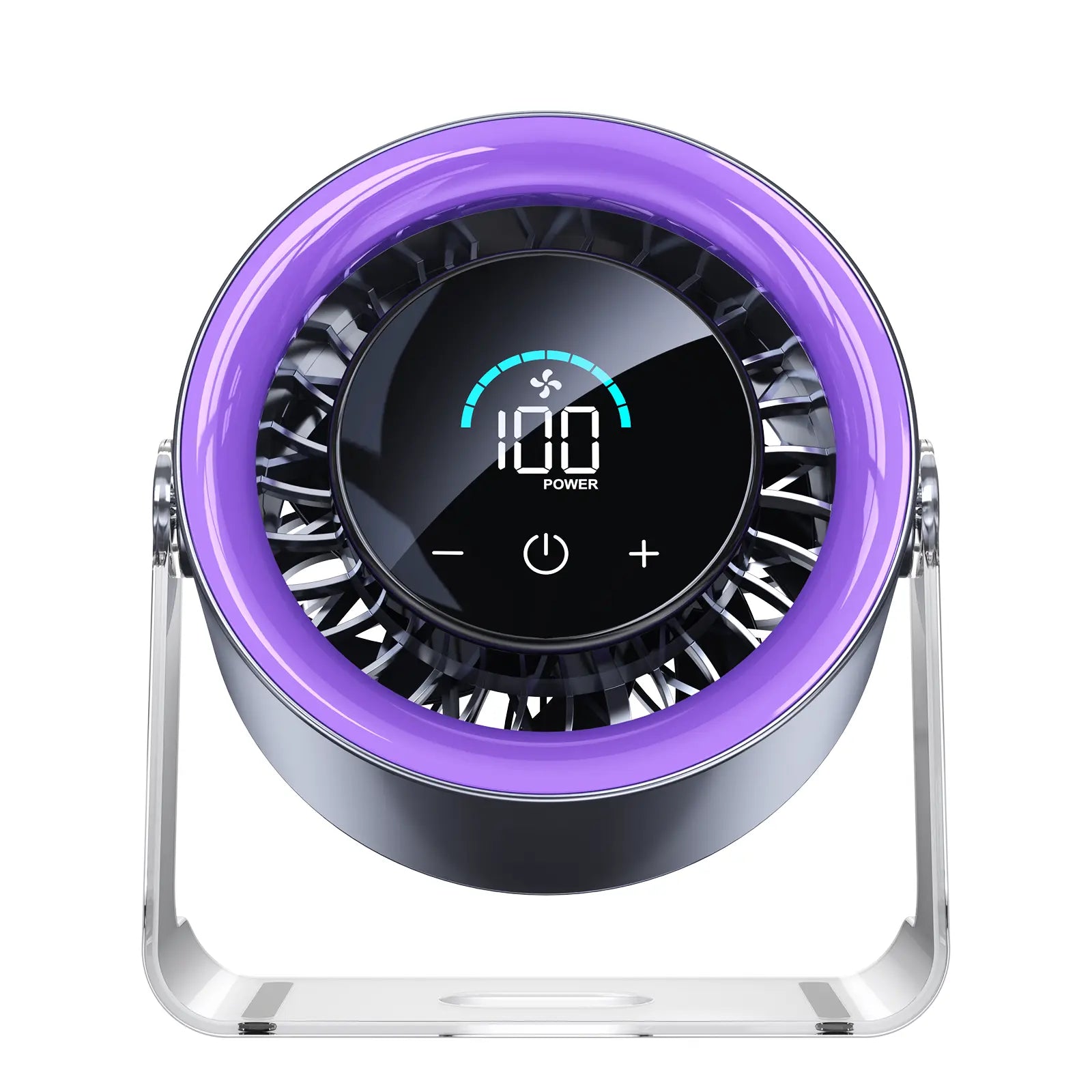 Coolhill Turbo Desktop Fan - Rechargeable, Low Noise, 100-Speed Digital Display with Dual Adjustment Modes for Office and Travel Use