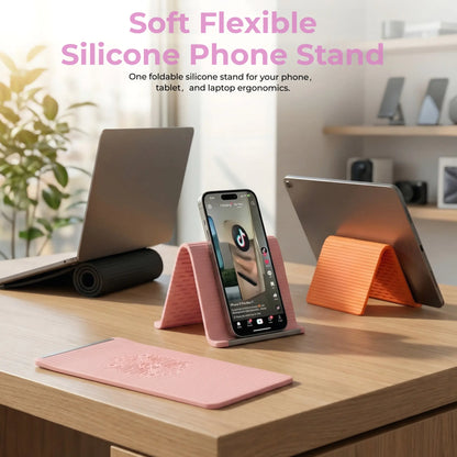 2026 New Flexible Silicone Phone Holder, Foldable Bendable Stand, Universal Multi-Device Mount for Phone, Tablet & Laptop, Portable Lightweight Hands-Free Bracket for Airplane Travel, Desk, Bed, Treadmill - YY