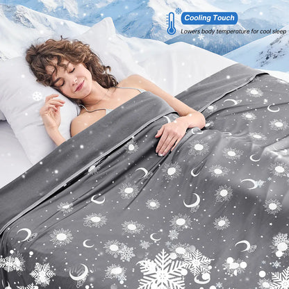 【Summervibes】Inhand Cooling Blanket Queen Size, Summer Blankets for Hot Sleepers & Night Sweat, Thin Blanket Cold Cool Lightweight Cooling Blanket for Couch Bed,Breathable Cooling Blanket,Light Blanket for Hot Sleepers,Comfy Bedding,Gift for Summer