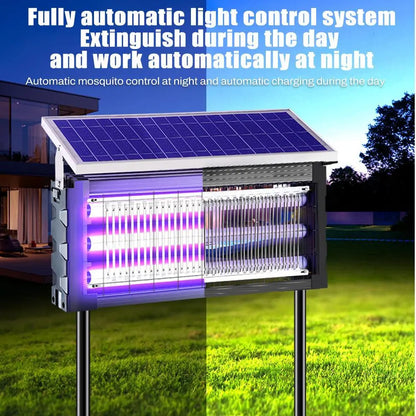 【Summervibes】Solar Mosquito Killer Lamp Outdoor – 20W High-Power Waterproof Insect Zapper with 3 Tubes, Dual Charging, 6000Mah Battery for Garden, Yard, Farm, Patio Outdoorfun