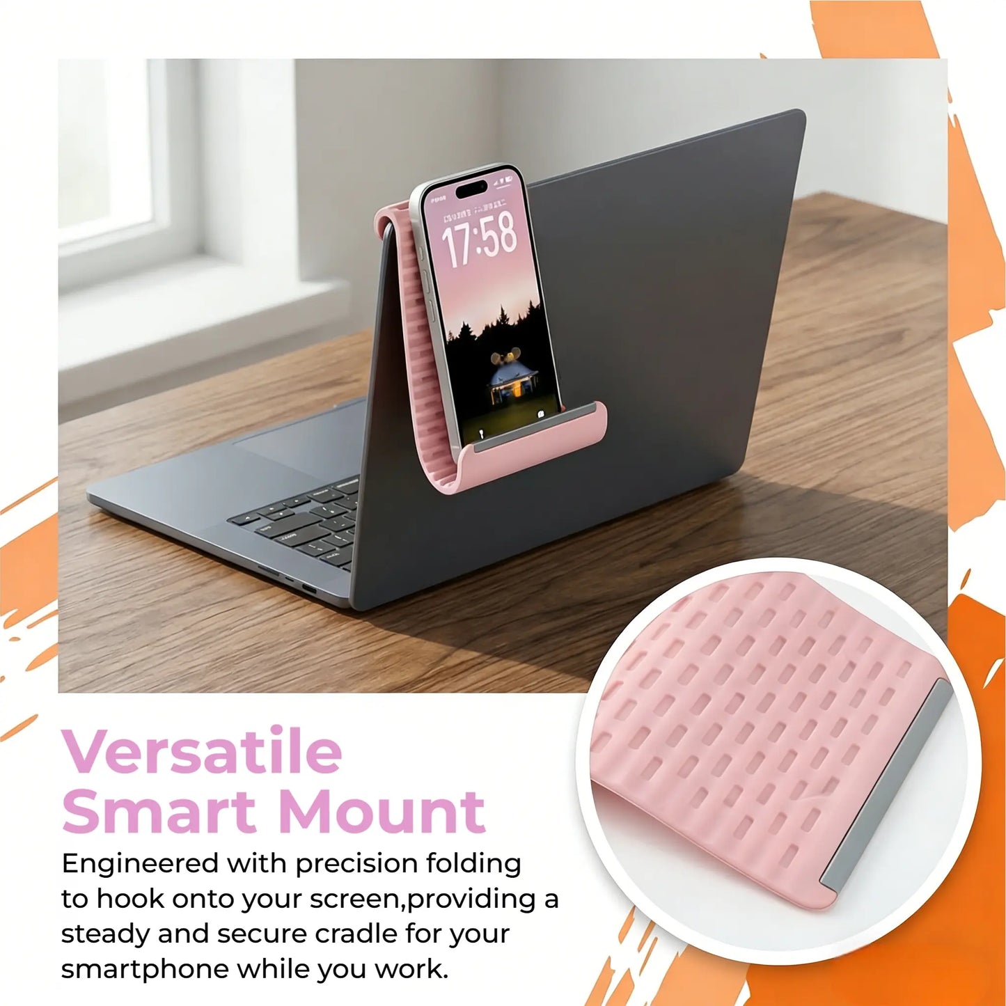 2026 New Flexible Silicone Phone Holder, Foldable Bendable Stand, Universal Multi-Device Mount for Phone, Tablet & Laptop, Portable Lightweight Hands-Free Bracket for Airplane Travel, Desk, Bed, Treadmill - YY