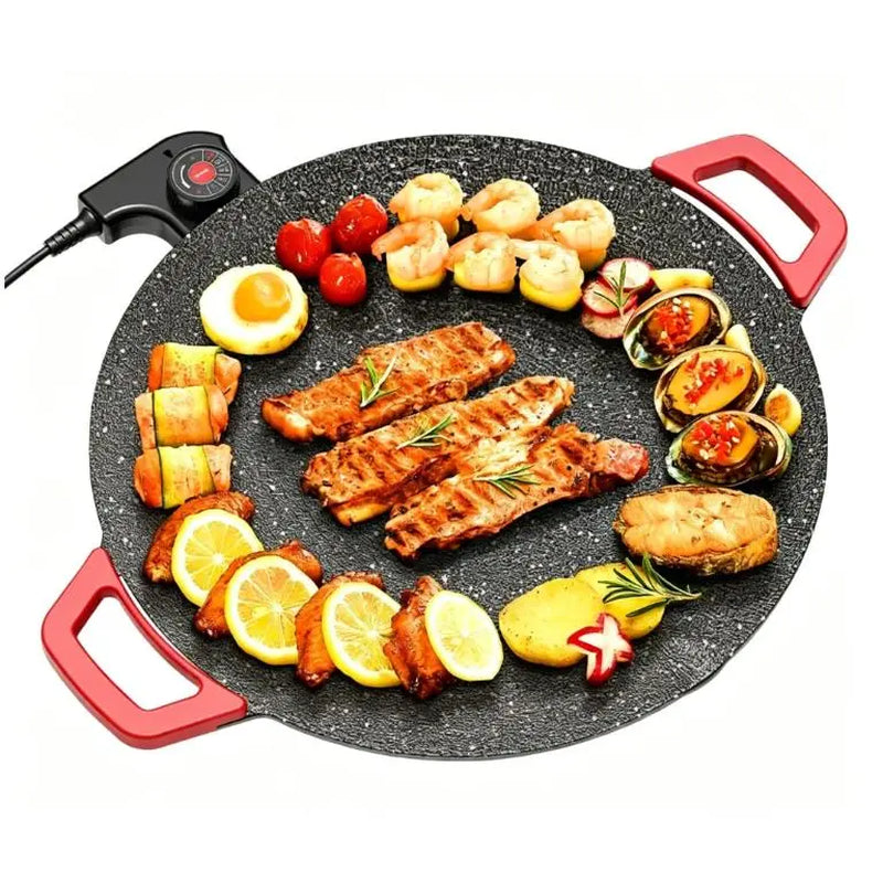 【Summervibes】Portable Electric Comal, Indoor Smokeless Korean BBQ Grill, Non-Stick Griddle for Tortillas, Adjustable Temperature Control, Asador De Carne Tiktokshopblackfriday
