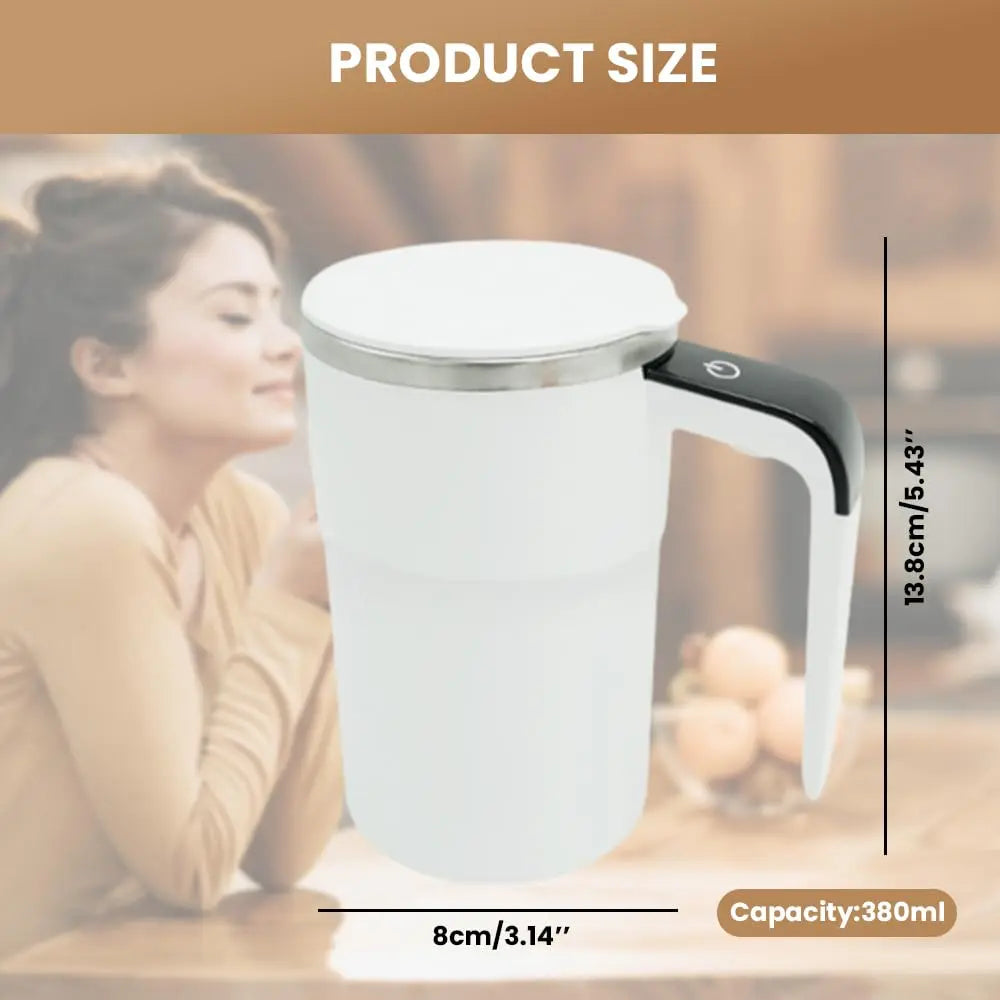 Electric Self-Stirring Coffee Mug Magnetic Stirring Cup Rechargeable Automatic Mixing Cup W/Lcd Thermometer for Milk/Cocoa at Office/Kitchen/Travel
