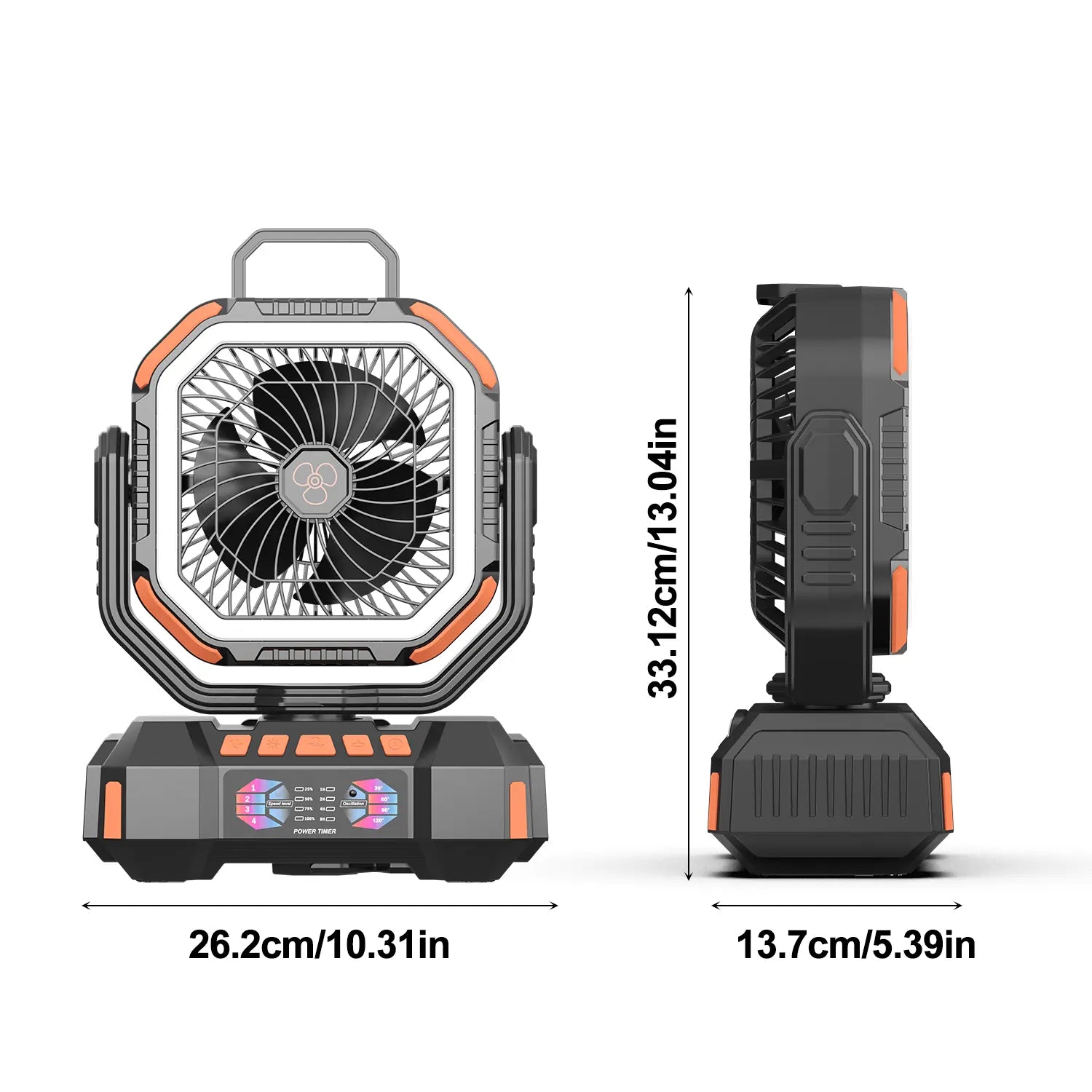 40000Mah Portable Camping Fan Battery Powered, Rechargeable Camping Fan with Remote & LED Light, 4 Speed Strong Airflow & Light for Desk/Outdoor/Tent/Camping/Fishing Usb