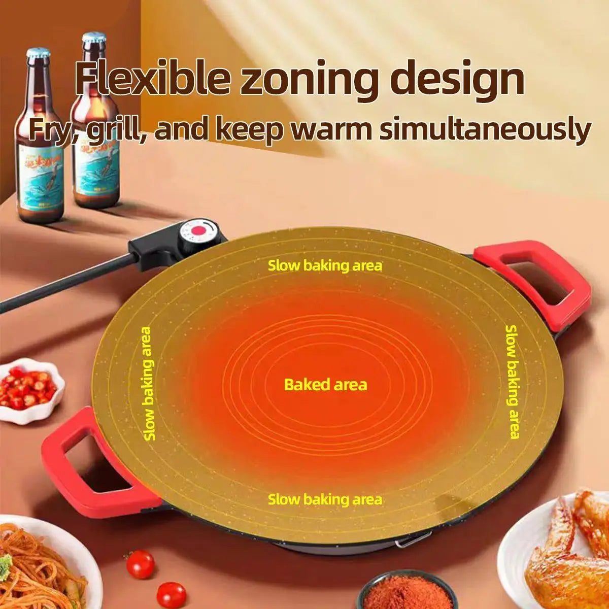 【Summervibes】Portable Electric Comal, Indoor Smokeless Korean BBQ Grill, Non-Stick Griddle for Tortillas, Adjustable Temperature Control, Asador De Carne Tiktokshopblackfriday