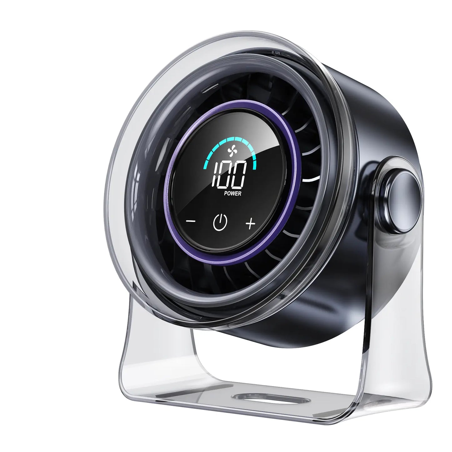 Coolhill Turbo Desktop Fan - Rechargeable, Low Noise, 100-Speed Digital Display with Dual Adjustment Modes for Office and Travel Use