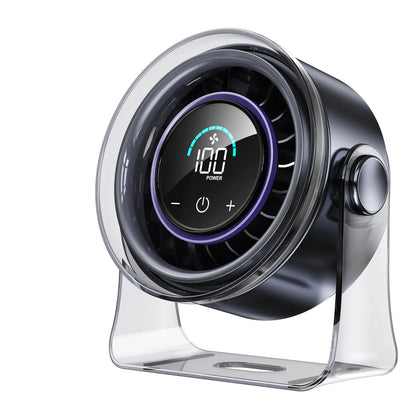 Coolhill Turbo Desktop Fan - Rechargeable, Low Noise, 100-Speed Digital Display with Dual Adjustment Modes for Office and Travel Use