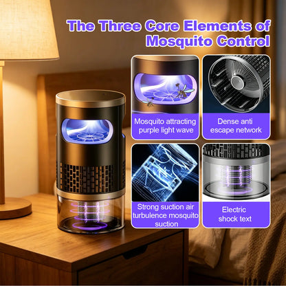 2026 Upgraded Indoor Plug-In Bug Zapper – UV Light & Suction Flying Insect Trap, Ultra-Quiet Design ，Electric Mosquito Killer, Fly Trap & Gnat Catcher for Bedroom, Kitchen, Indoor Plants & Home