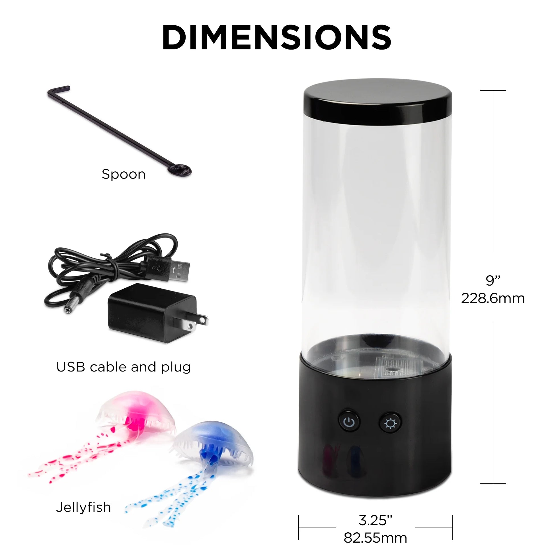 Jellyfish Motion Night Light Lamp with Multicolor LEDs - USB Powered, 9-Inch with Easy Mode Switching