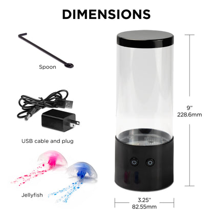 Jellyfish Motion Night Light Lamp with Multicolor LEDs - USB Powered, 9-Inch with Easy Mode Switching