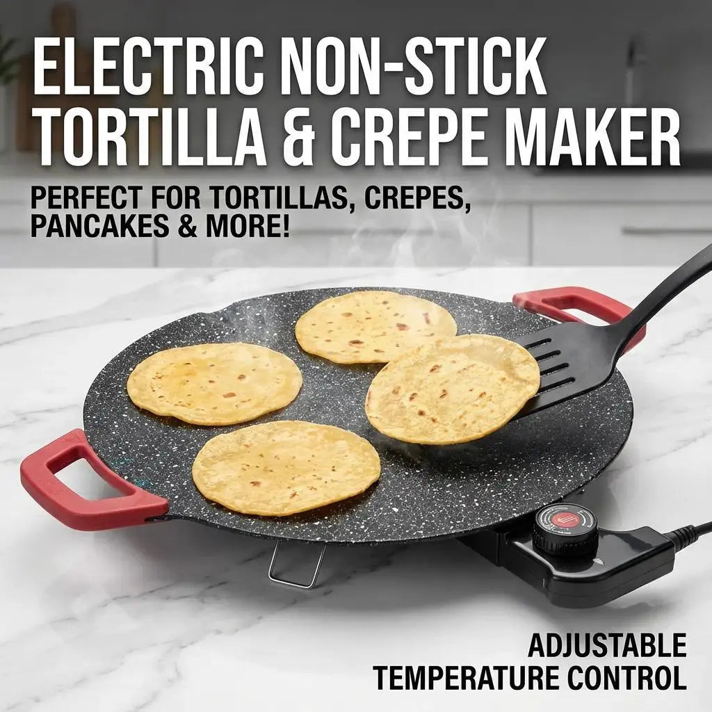 【Summervibes】Portable Electric Comal, Indoor Smokeless Korean BBQ Grill, Non-Stick Griddle for Tortillas, Adjustable Temperature Control, Asador De Carne Tiktokshopblackfriday