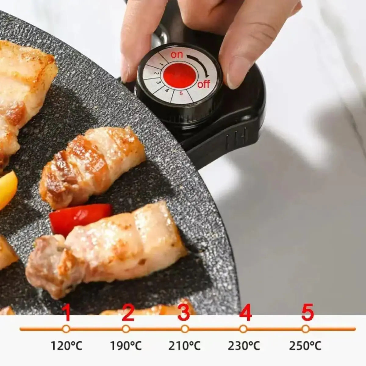 【Summervibes】Portable Electric Comal, Indoor Smokeless Korean BBQ Grill, Non-Stick Griddle for Tortillas, Adjustable Temperature Control, Asador De Carne Tiktokshopblackfriday