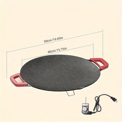 【Summervibes】Portable Electric Comal, Indoor Smokeless Korean BBQ Grill, Non-Stick Griddle for Tortillas, Adjustable Temperature Control, Asador De Carne Tiktokshopblackfriday