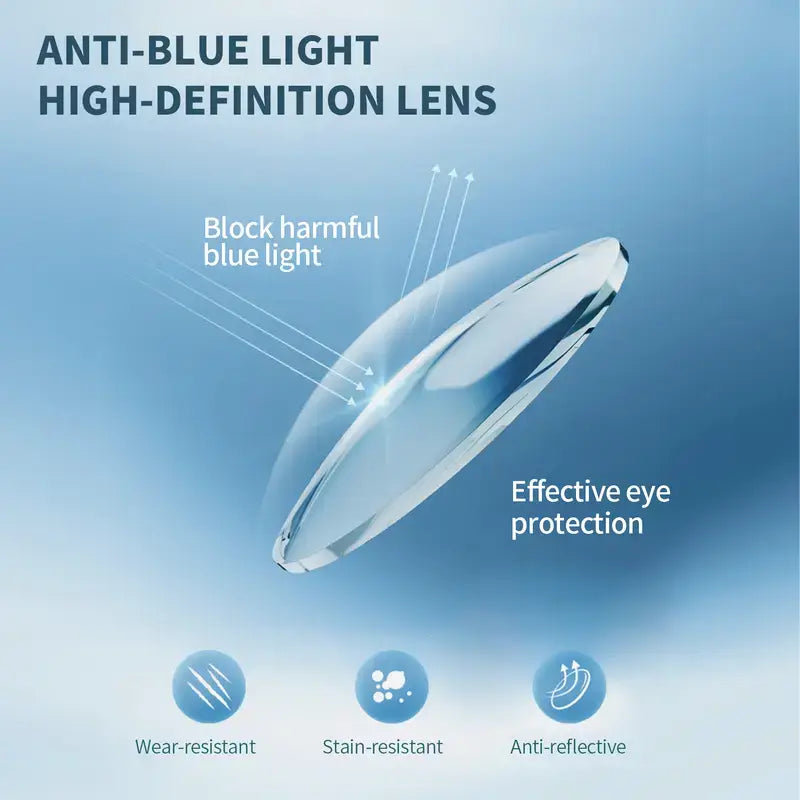 Diamond Edge Frameless Glasses - Blue Light Blocking Clear Reading Glasses for Men and Women, Lightweight Metal Temple Design, Perfect for Gaming, Office, and Casual Wear.