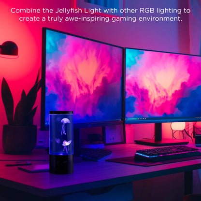 Jellyfish Motion Night Light Lamp with Multicolor LEDs - USB Powered, 9-Inch with Easy Mode Switching