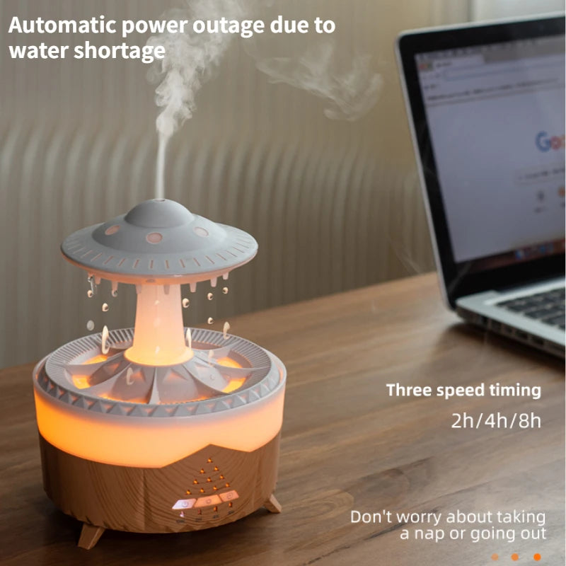 UFO Raindrop Humidifier - USB Aromatherapy Essential Oil Diffuser and Air Humidifier for Home Decor