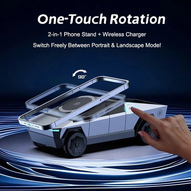 3-in-1 Magnetic Fast Wireless Charger and Phone Stand for iPhone 17/16/15 Pro Max, Apple Watch, and AirPods Pro