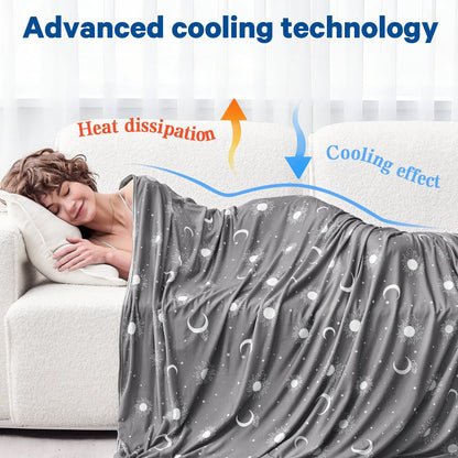 【Summervibes】Inhand Cooling Blanket Queen Size, Summer Blankets for Hot Sleepers & Night Sweat, Thin Blanket Cold Cool Lightweight Cooling Blanket for Couch Bed,Breathable Cooling Blanket,Light Blanket for Hot Sleepers,Comfy Bedding,Gift for Summer