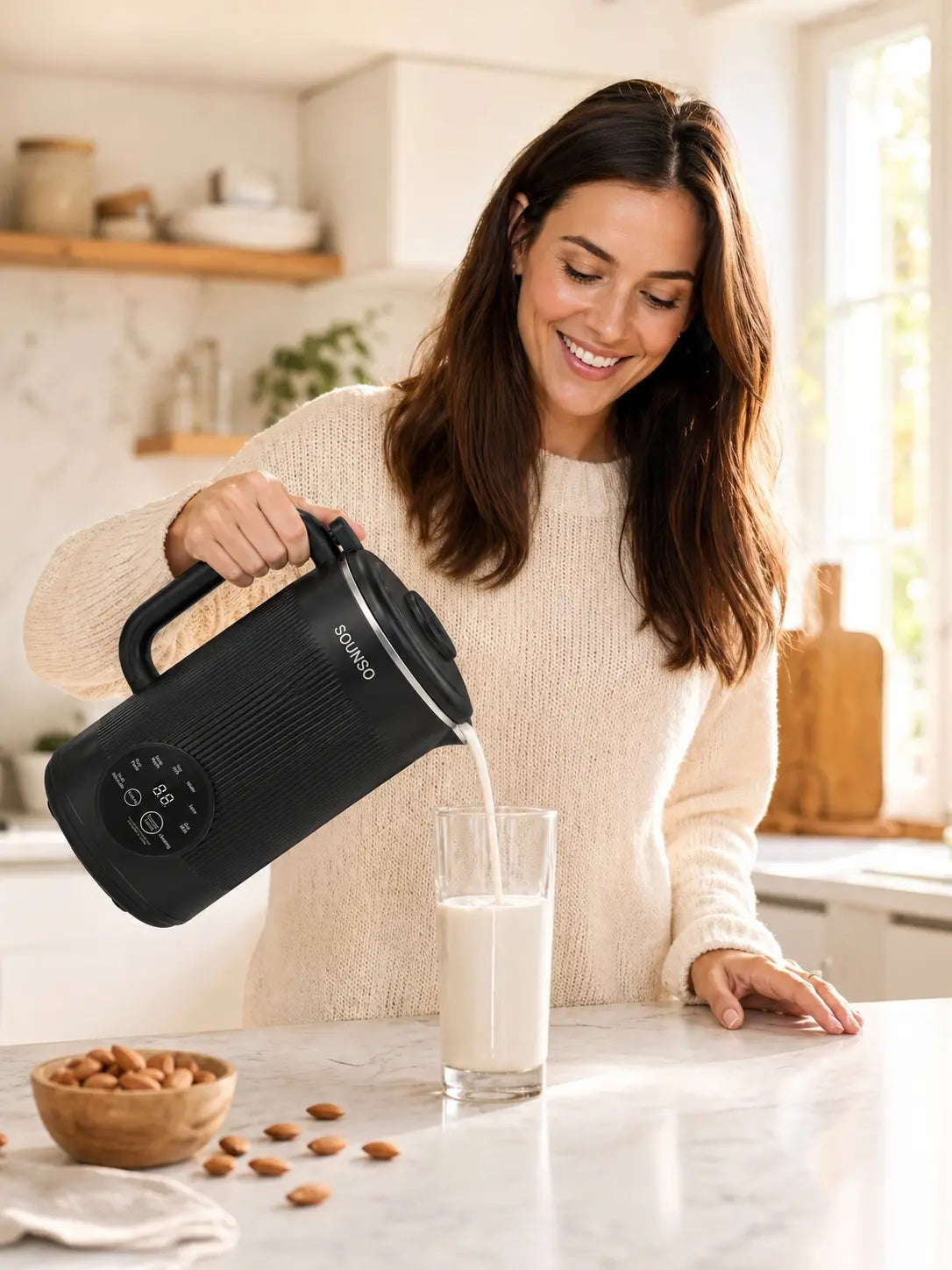 8-In-1 Plant Milk Maker, 40Oz Large Capacity Nut Milk Maker for Homemade Soy Milk, Oat Milk, Almond Milk, Smoothies, Baby Food, Keep Warm and Self-Cleaning, Bpa-Free for Everyday Family Kitchen Use