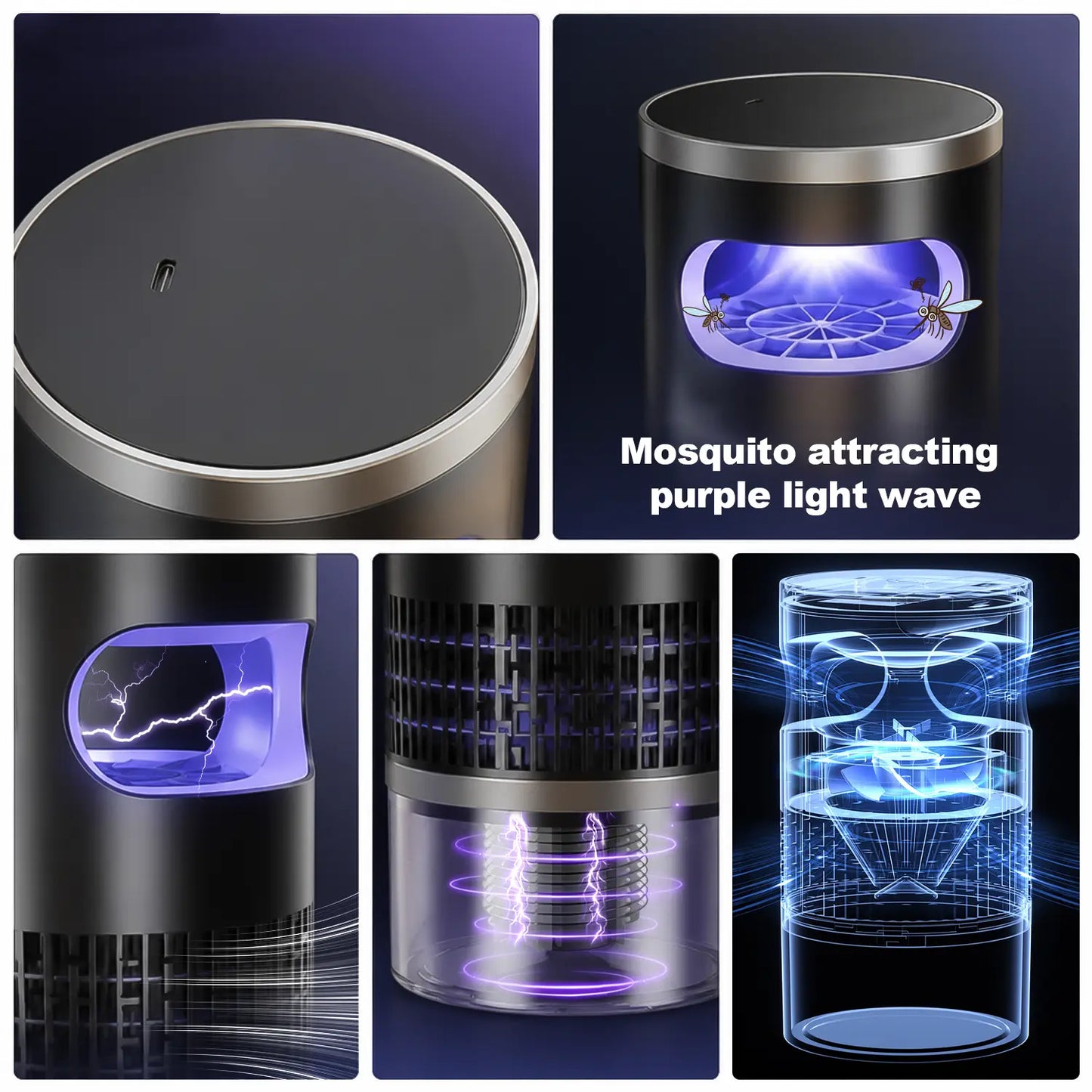 2026 Upgraded Indoor Plug-In Bug Zapper – UV Light & Suction Flying Insect Trap, Ultra-Quiet Design ，Electric Mosquito Killer, Fly Trap & Gnat Catcher for Bedroom, Kitchen, Indoor Plants & Home