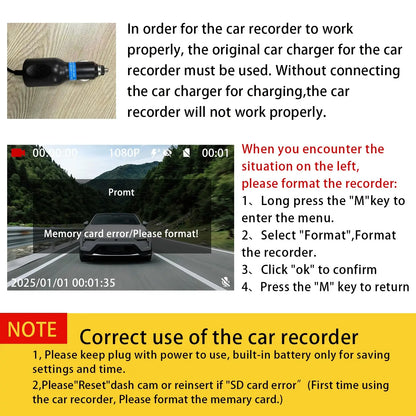BCUOZ 4-Channel Dash Cam,(Not Wireless) 1080P Full HD Front+720P Rear Left Right Coverage, Requires Charging to Use,Super Night Vision, G-Sensor, with Free 64GB Memory Card, Car Dashboard Camera / Safe Driving Black Box,24H Parking Mode#Summervibes Outd